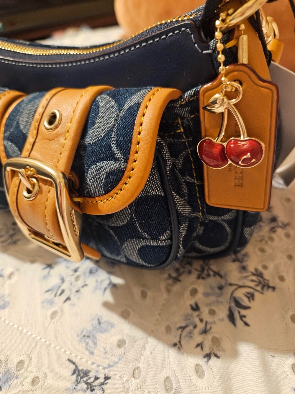 Coach Denim Ashton Crossbody with Tan Leather Trim - Picture 5 of 13